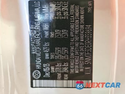 Zdjęcie 13 z 13 samochodu: 2024 HYUNDAI TUCSON SEL VIN:5NMJF3DE0RH359694 - miniatura