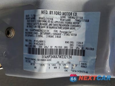 Zdjęcie 12 z 12 samochodu: 2007 FORD FOCUS VIN:1FAHP34NX7W232124 - miniatura