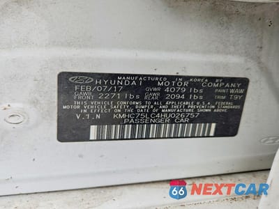Zdjęcie 12 z 12 samochodu: 2017 HYUNDAI IONIQ SEL VIN:KMHC75LC4HU026757 - miniatura