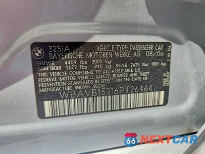 Zdjęcie 13 z 13 samochodu: 2006 BMW 325 I VIN:WBAVB13516PT26464 - miniatura