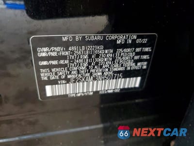 Zdjęcie 12 z 12 samochodu: 2022 SUBARU FORESTER WILDERNESS VIN:JF2SKAMC3NH501715 - miniatura