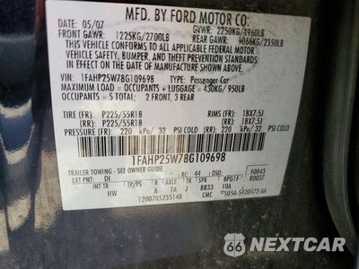 Zdjęcie 13 z 13 samochodu: 2008 FORD TAURUS LIMITED VIN:1FAHP25W78G109698 - miniatura