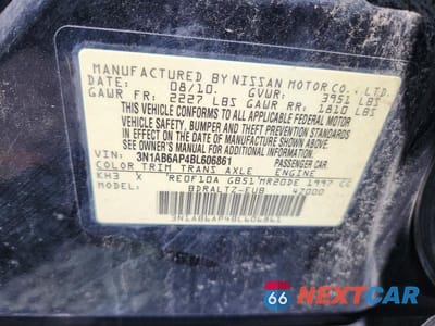 Zdjęcie 13 z 13 samochodu: 2011 NISSAN SENTRA 2.0/2.0S/SR/2.0SL VIN:3N1AB6AP4BL606861 - miniatura