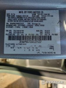 Zdjęcie 12 z 12 samochodu: 2016 FORD FUSION S VIN:3FA6P0G70GR323537 - miniatura