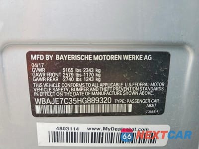Zdjęcie 12 z 12 samochodu: 2017 BMW 540 XI VIN:WBAJE7C35HG889320 - miniatura
