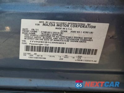 Zdjęcie 12 z 12 samochodu: 2012 MAZDA 6 S VIN:1YVHZ8CB1C5M04091 - miniatura