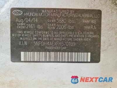 Zdjęcie 12 z 12 samochodu: 2015 HYUNDAI ELANTRA SE VIN:5NPDH4AEXFH570109 - miniatura