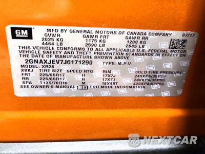 Zdjęcie 12 z 12 samochodu: 2018 CHEVROLET EQUINOX LT VIN:2GNAXJEV7J6171290 - miniatura