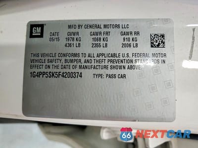 Zdjęcie 12 z 12 samochodu: 2015 BUICK VERANO VIN:1G4PP5SK5F4200374 - miniatura