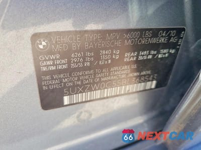 Zdjęcie 12 z 12 samochodu: 2011 BMW X5 VIN:5UXZW0C55BL368543 - miniatura