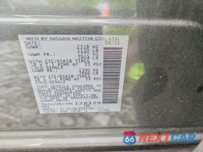 Zdjęcie 13 z 13 samochodu: 2021 NISSAN MURANO SV VIN:5N1AZ2BJ3MC128129 - miniatura