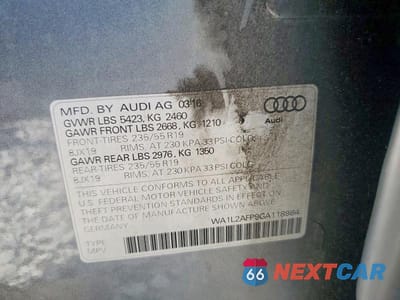 Zdjęcie 13 z 13 samochodu: 2016 AUDI Q5 PREMIUM PLUS VIN:WA1L2AFP9GA118984 - miniatura