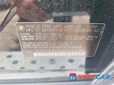 Zdjęcie 12 z 12 samochodu: 2010 BMW X5 XDRIVE48I VIN:5UXFE8C53AL311244 - miniatura