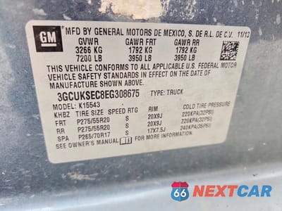 Zdjęcie 12 z 12 samochodu: 2014 CHEVROLET SILVERADO K1500 LTZ VIN:3GCUKSEC8EG308675 - miniatura