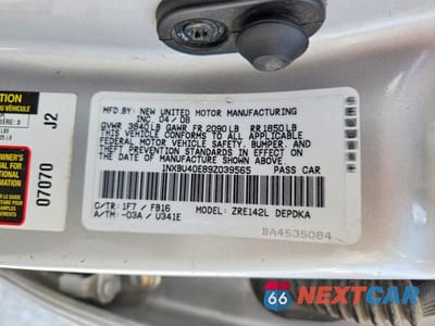Zdjęcie 12 z 12 samochodu: 2009 TOYOTA COROLLA LE VIN:1NXBU40E89Z039565 - miniatura