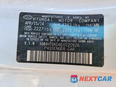 Zdjęcie 12 z 12 samochodu: 2014 HYUNDAI GENESIS COUPE 2.0T VIN:KMHHT6KD4EU120926 - miniatura