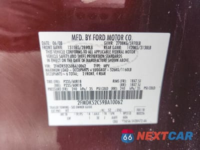 Zdjęcie 13 z 13 samochodu: 2009 FORD FLEX SEL VIN:2FMDK52C59BA10062 - miniatura