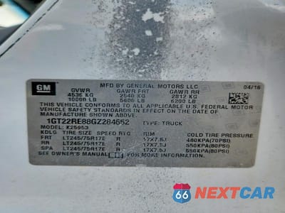 Zdjęcie 12 z 12 samochodu: 2016 GMC SIERRA K2500 HEAVY DUTY VIN:1GT22RE88GZ284652 - miniatura