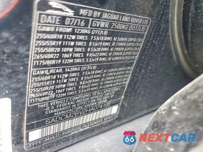 Zdjęcie 13 z 13 samochodu: 2017 JAGUAR F-PACE S VIN:SADCM2BV2HA074195 - miniatura