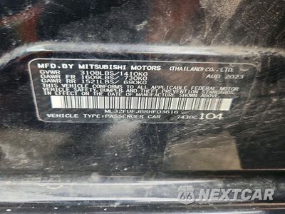 Zdjęcie 12 z 12 samochodu: 2024 MITSUBISHI MIRAGE G4 ES VIN:ML32FUFJ6RHF03616 - miniatura