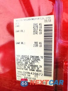 Zdjęcie 12 z 12 samochodu: 2009 NISSAN ALTIMA 2.5 VIN:1N4AL21E09N420672 - miniatura