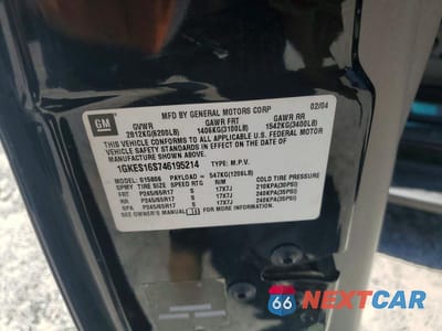 Zdjęcie 12 z 12 samochodu: 2004 GMC ENVOY XL VIN:1GKES16S746195214 - miniatura