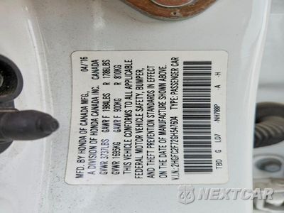 Zdjęcie 12 z 12 samochodu: 2016 HONDA CIVIC EX VIN:2HGFC2F72GH547604 - miniatura