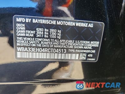 Zdjęcie 12 z 12 samochodu: 2024 BMW 740 XI VIN:WBA33EH04RCT04513 - miniatura