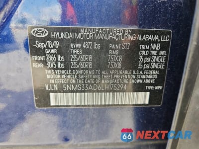 Zdjęcie 14 z 14 samochodu: 2020 HYUNDAI SANTA FE SEL VIN:5NMS33AD6LH175294 - miniatura