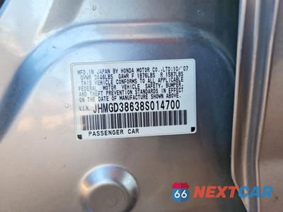 Zdjęcie 12 z 12 samochodu: 2008 HONDA FIT SPORT VIN:JHMGD38638S014700 - miniatura