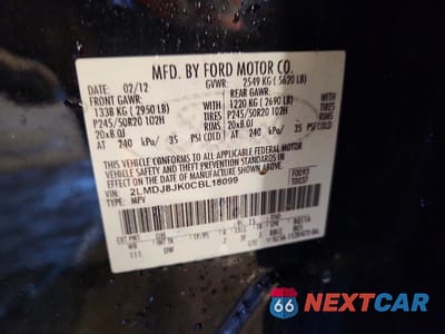 Zdjęcie 13 z 13 samochodu: 2012 LINCOLN MKX VIN:2LMDJ8JK0CBL18099 - miniatura