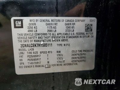 Zdjęcie 13 z 13 samochodu: 2017 CHEVROLET EQUINOX LT VIN:2GNALCEK7H1585111 - miniatura