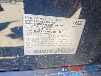 Zdjęcie 13 z 13 samochodu: 2015 AUDI Q3 PREMIUM PLUS VIN:WA1EFCFSXFR011956 - miniatura