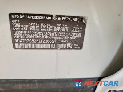 Zdjęcie 13 z 13 samochodu: 2019 BMW X3 SDRIVE30I VIN:5UXTR7C52KLF23655 - miniatura