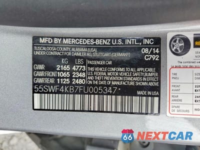 Zdjęcie 12 z 12 samochodu: 2015 MERCEDES-BENZ C 300 4MATIC VIN:55SWF4KB7FU005347 - miniatura