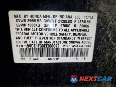 Zdjęcie 12 z 12 samochodu: 2014 ACURA ILX 20 VIN:19VDE1F30EE009072 - miniatura