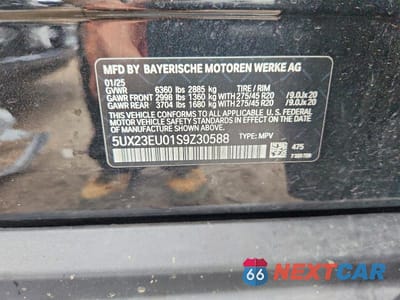 Zdjęcie 12 z 12 samochodu: 2025 BMW X5 XDRIVE40I VIN:5UX23EU01S9Z30588 - miniatura