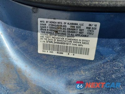 Zdjęcie 12 z 12 samochodu: 2010 HONDA ODYSSEY TOURING VIN:5FNRL3H90AB091017 - miniatura
