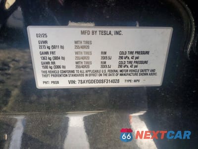Zdjęcie 12 z 12 samochodu: 2025 TESLA MODEL Y VIN:7SAYGDED0SF314028 - miniatura