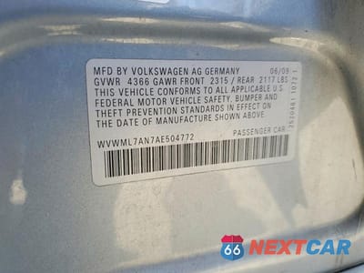 Zdjęcie 12 z 12 samochodu: 2010 VOLKSWAGEN CC SPORT VIN:WVWML7AN7AE504772 - miniatura