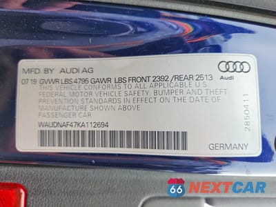 Zdjęcie 13 z 13 samochodu: 2019 AUDI A4 PREMIUM VIN:WAUDNAF47KA112694 - miniatura