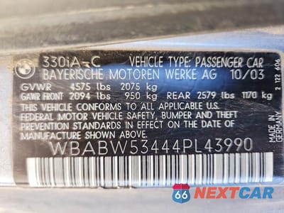 Zdjęcie 12 z 12 samochodu: 2004 BMW 330 CI VIN:WBABW53444PL43990 - miniatura