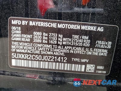 Zdjęcie 13 z 13 samochodu: 2018 BMW X5 SDRIVE35I VIN:5UXKR2C50J0Z21412 - miniatura