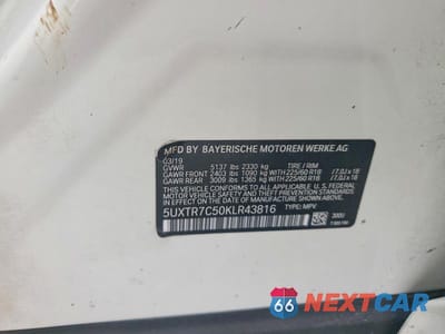 Zdjęcie 13 z 13 samochodu: 2019 BMW X3 SDRIVE30I VIN:5UXTR7C50KLR43816 - miniatura