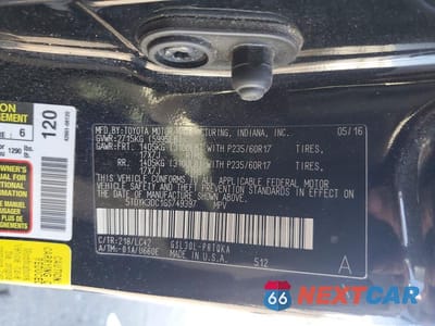 Zdjęcie 13 z 13 samochodu: 2016 TOYOTA SIENNA XLE 8-PASSENGER VIN:5TDYK3DC1GS749397 - miniatura