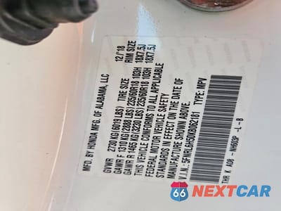 Zdjęcie 13 z 13 samochodu: 2019 HONDA ODYSSEY EX VIN:5FNRL6H50KB062181 - miniatura