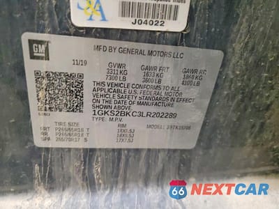 Zdjęcie 14 z 14 samochodu: 2020 GMC YUKON SLT VIN:1GKS2BKC3LR202289 - miniatura