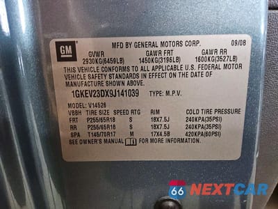 Zdjęcie 12 z 12 samochodu: 2009 GMC ACADIA SLT-1 VIN:1GKEV23DX9J141039 - miniatura