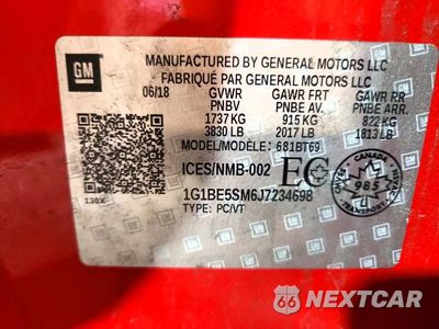 Zdjęcie 12 z 12 samochodu: 2018 CHEVROLET CRUZE LT VIN:1G1BE5SM6J7234698 - miniatura