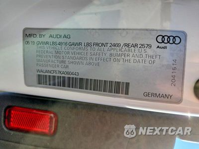 Zdjęcie 12 z 12 samochodu: 2019 AUDI A5 PREMIUM VIN:WAUANCF57KA060443 - miniatura
